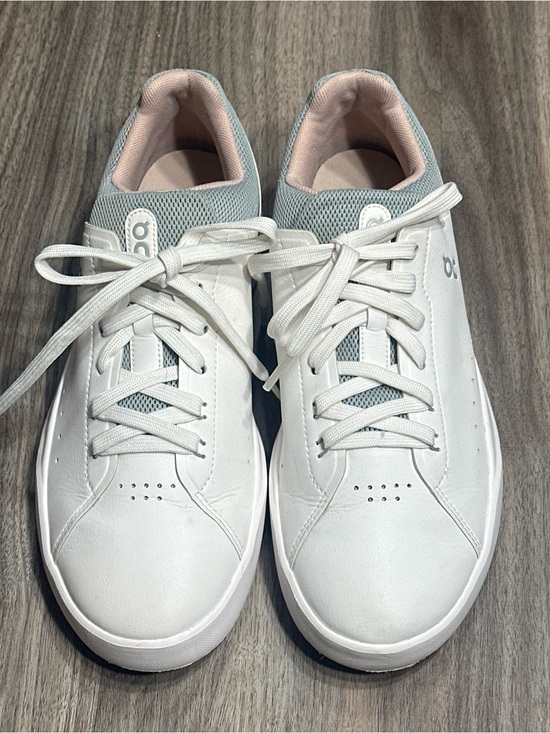 On Running Shoes - On Running Women's White Sneakers with Light Pink Lining
